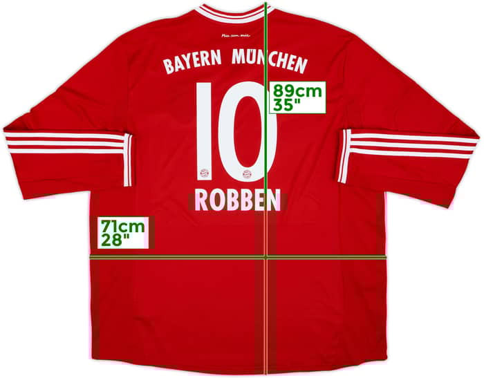 2013-14 Bayern Munich Home L/S Shirt Robben #10 - 9/10 - (3XL)