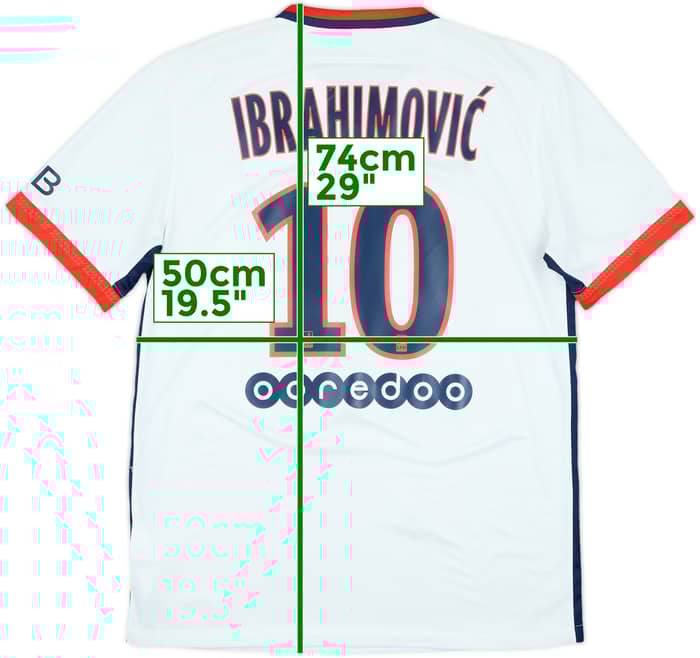 2015-16 Paris Saint-Germain Away Shirt Ibrahimovic #10 - 8/10 - (M)
