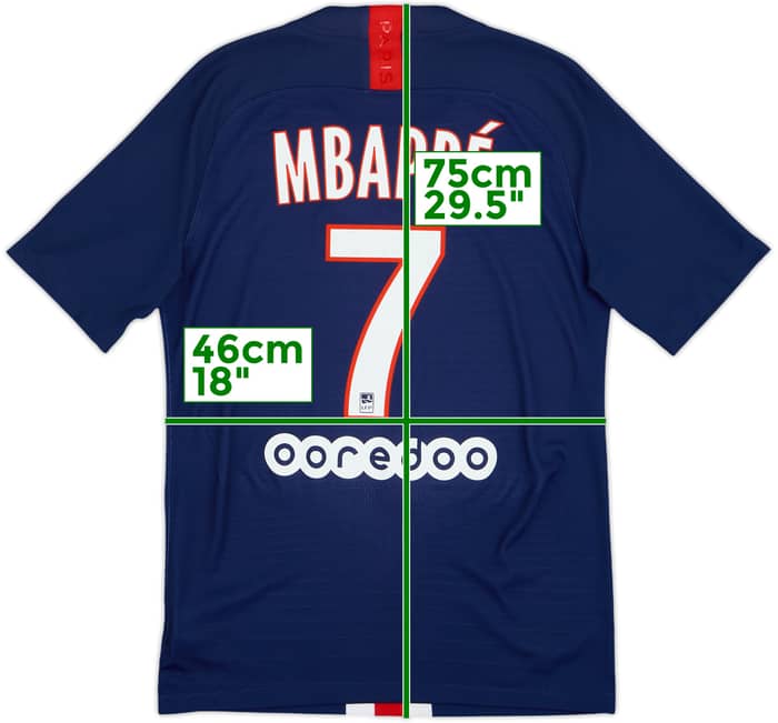 2019-20 Paris Saint-Germain Authentic Home Shirt Mbappe #7 - 8/10 - (S)