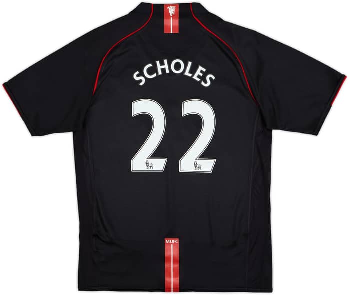 2007-08 Manchester United Away Shirt Scholes #22 - 8/10 - (XL.Boys)