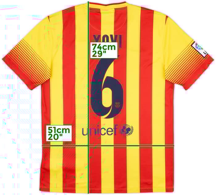 2013-15 Barcelona Away Shirt Xavi #6 - 8/10 - (M)