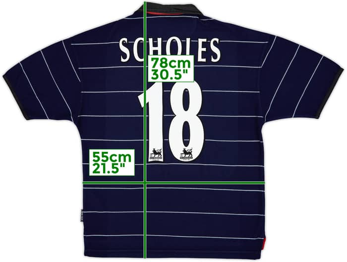 1999-00 Manchester United Away Shirt Scholes #18 - 8/10 - (M)