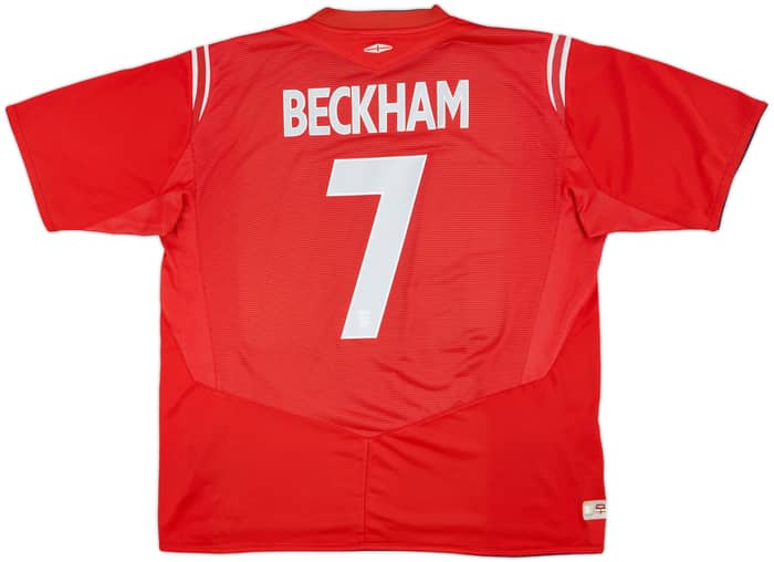 2004-06 England Away Shirt Beckham #7 - 6/10 - (XXL)