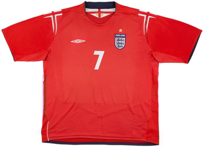 2004-06 England Away Shirt Beckham #7 - 6/10 - (XXL)