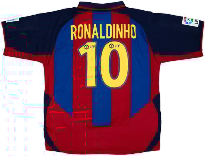2003-04 Barcelona Home Shirt Ronaldinho #10 - 7/10 - (XL)