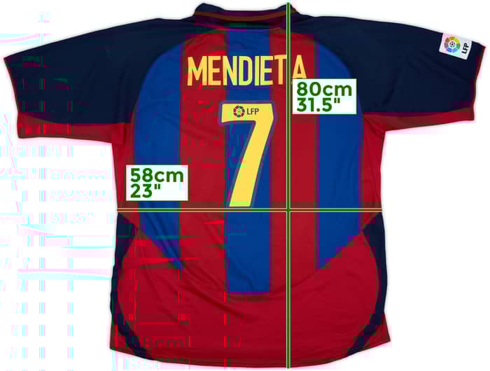2003-04 Barcelona Home Shirt Mendieta #7 - 9/10 - (XL)