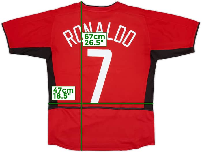 2002-04 Manchester United Home Shirt Ronaldo #7 - 7/10 - (XL.Boys)