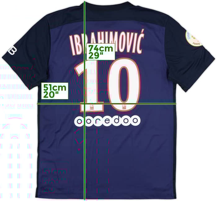 2015-16 Paris Saint-Germain Home Shirt Ibrahimovic #10 - 10/10 - (M)
