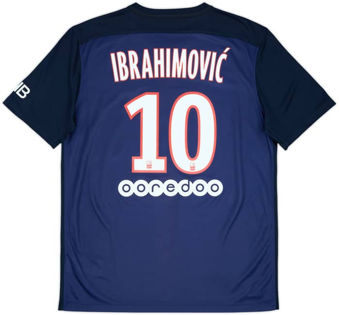2015-16 Paris Saint-Germain Home Shirt Ibrahimovic #10 - 9/10 - (L)