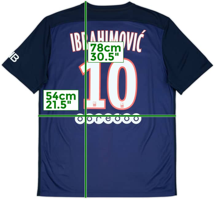 2015-16 Paris Saint-Germain Home Shirt Ibrahimovic #10 - 9/10 - (L)