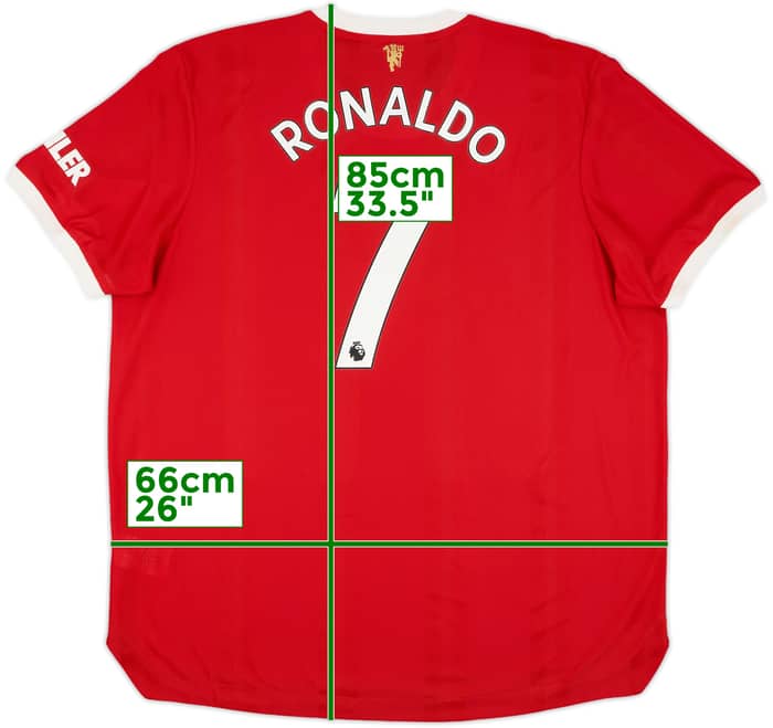 2021-22 Manchester United Authentic Home Shirt Ronaldo #7 - 9/10 - (XXL)