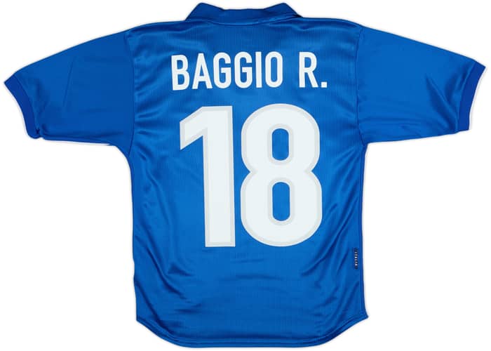 1997-98 Italy Home Shirt Baggio R. #18 - 9/10 - (XL.Boys)