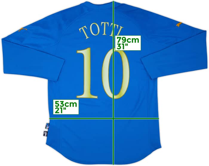 2004-06 Italy Home L/S Shirt Totti #10 - 5/10 - (XL)