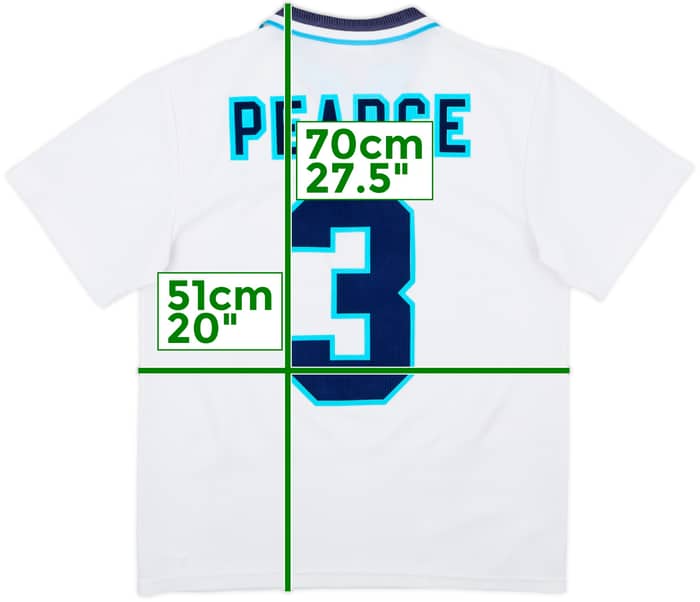 1995-97 England Home Shirt Pearce #3 - 7/10 - (M)