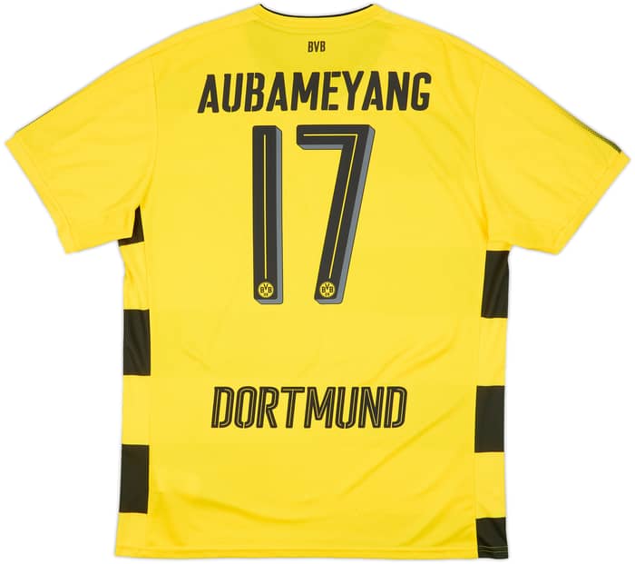 2017-18 Borussia Dortmund Authentic Home Shirt Aubameyang #17 - 8/10 - (XL)