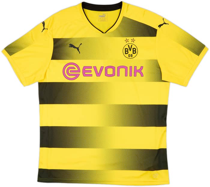 2017-18 Borussia Dortmund Authentic Home Shirt Aubameyang #17 - 8/10 - (XL)