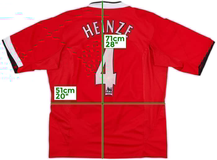 2004-06 Manchester United Home Shirt Heinze #4 - 8/10 - (L)