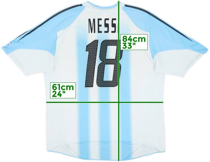 2004-05 Argentina Home Shirt Messi #18 - 6/10 - (XXL)