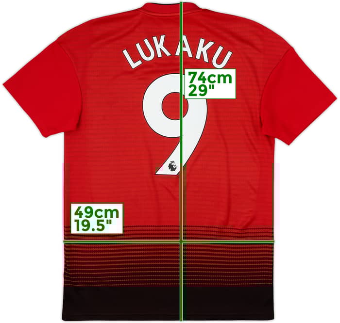 2018-19 Manchester United Home Shirt Lukaku #9 - 8/10 - (S)