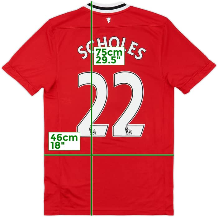2011-12 Manchester United Home Shirt Scholes #22 - 8/10 - (S)