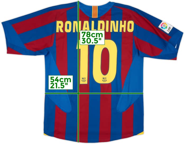 2004-05 Barcelona Home Shirt Ronaldinho #10 - 8/10 - (M)