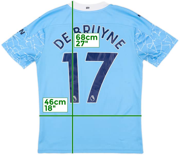 2020-21 Manchester City Home Shirt De Bruyne #17 - 8/10 - (S)