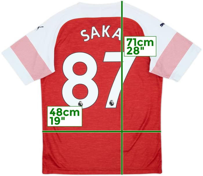2018-19 Arsenal Home Shirt Saka #87 - 9/10 - (M)