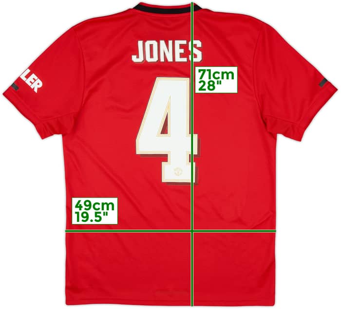 2019-20 Manchester United Home Shirt Jones #4 - 9/10 - (M)