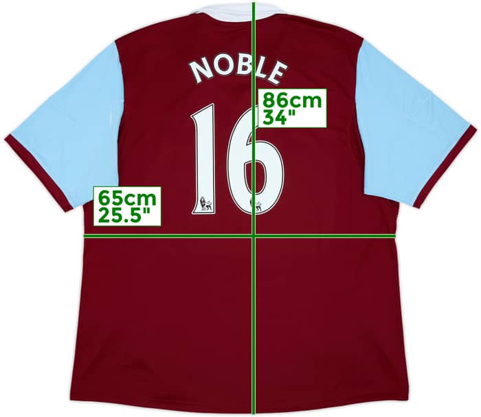2013-14 West Ham Home Shirt Noble #16 - 10/10 - (3XL)