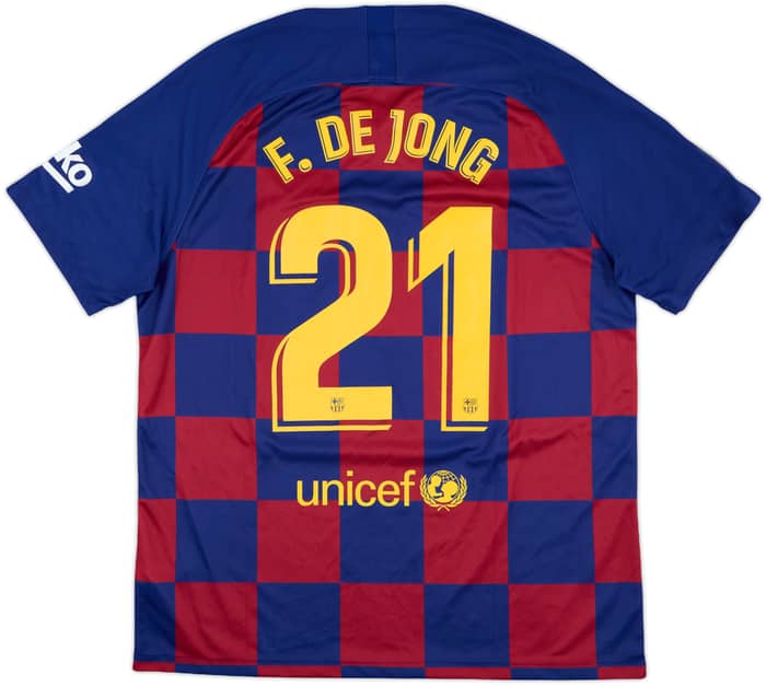 2019-20 Barcelona Home Shirt De Jong #21 - 8/10 - (XL)