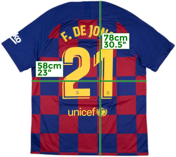 2019-20 Barcelona Home Shirt De Jong #21 - 8/10 - (XL)