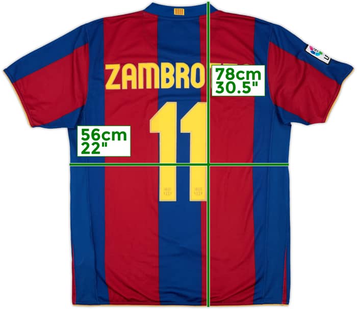 2007-08 Barcelona Home Shirt Zambrotta #11 - 9/10 - (L)