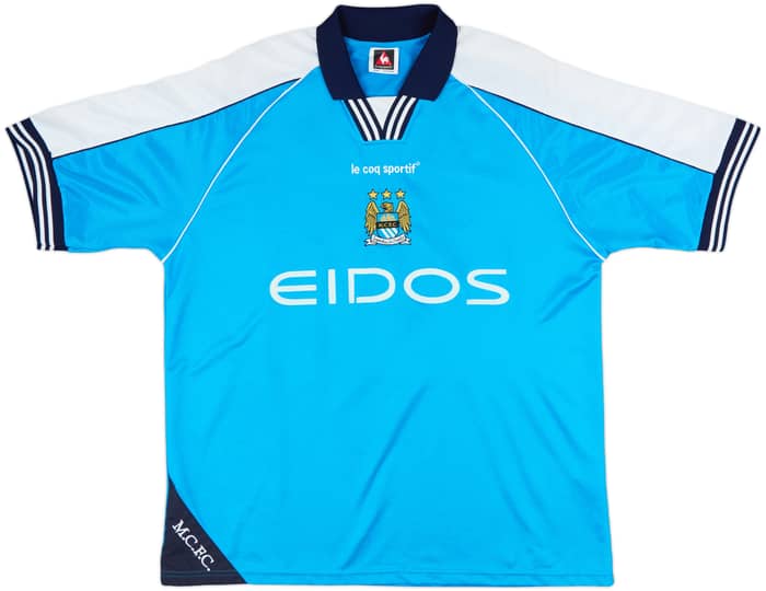 1999-01 Manchester City Home Shirt Goater #10 - 8/10 - (L)