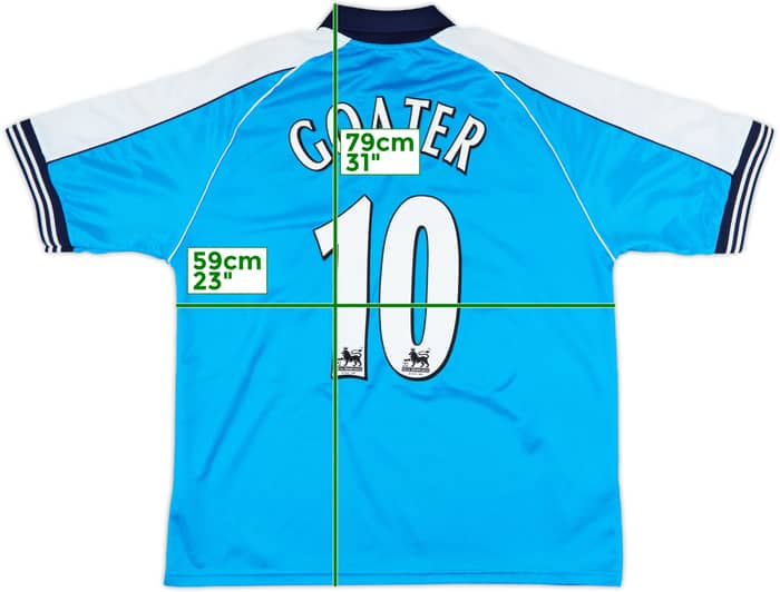 1999-01 Manchester City Home Shirt Goater #10 - 8/10 - (L)