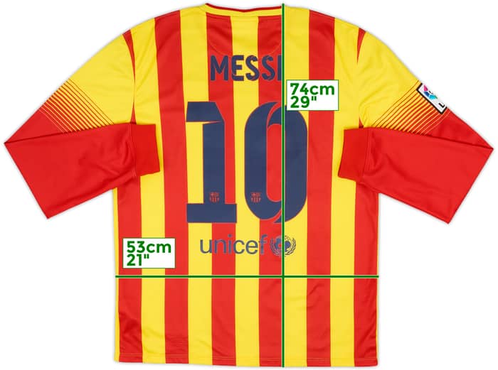 2013-15 Barcelona Away L/S Shirt Messi #10 - 7/10 - (L)