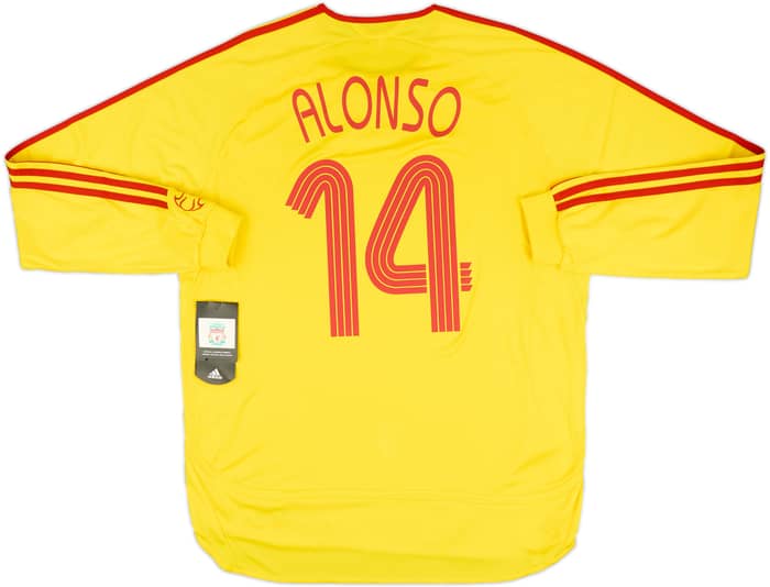 2006-07 Liverpool Player Issue Away L/S Shirt Alonso #14 (XL)