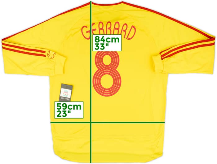 2006-07 Liverpool Player Issue Away L/S Shirt Gerrard #8 (XL)