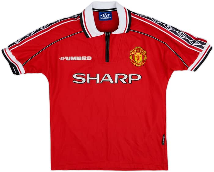 1998-00 Manchester United Home Shirt Beckham #7 - 8/10 - (Y)