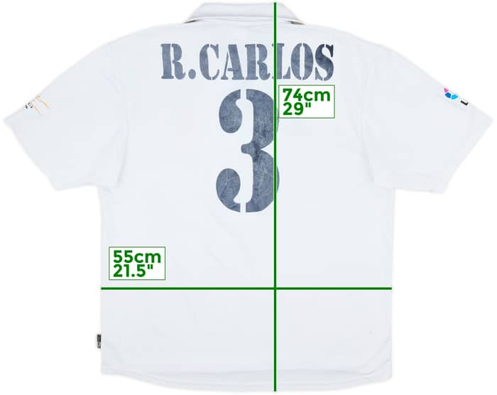2001 Real Madrid Home Shirt R. Carlos #3 - 6/10 - (L)