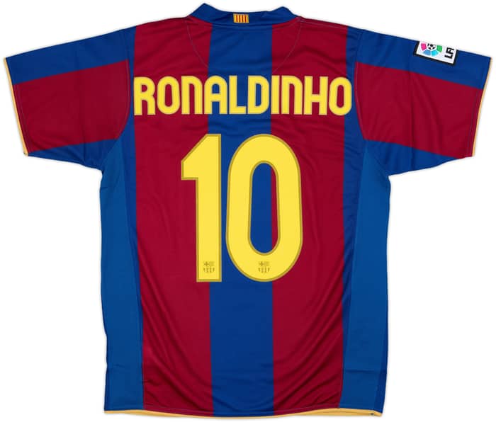 2007-08 Barcelona Home Shirt Ronaldinho #10 (M)
