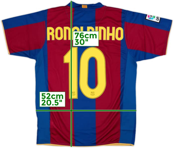 2007-08 Barcelona Home Shirt Ronaldinho #10 (M)