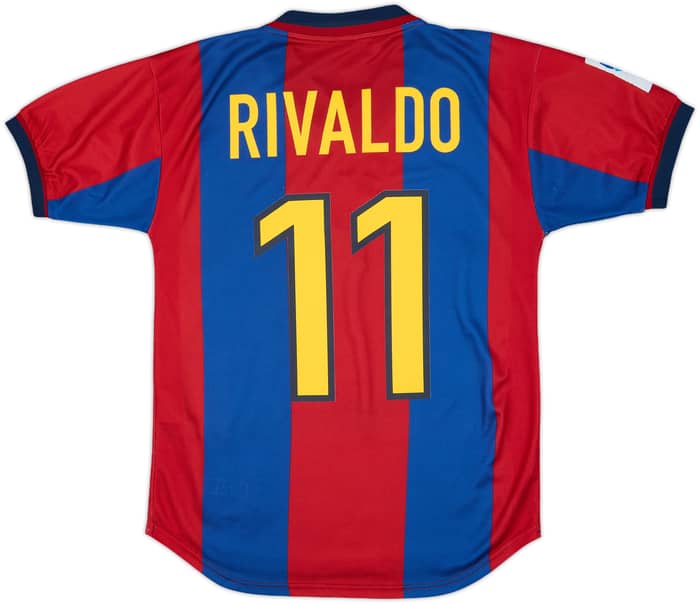 1998-00 Barcelona Home Shirt Rivaldo #11 - 8/10 - (S)