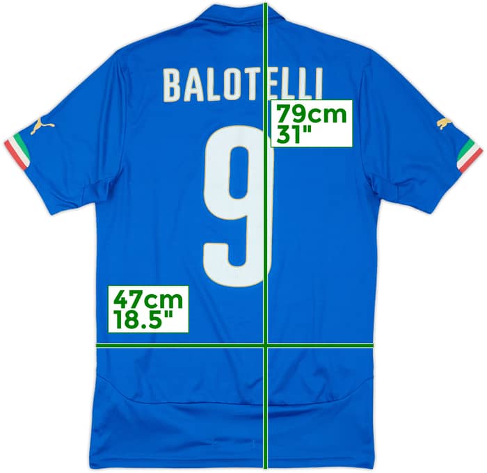 2014-15 Italy Home Shirt Balotelli #9 - 6/10 - (M)