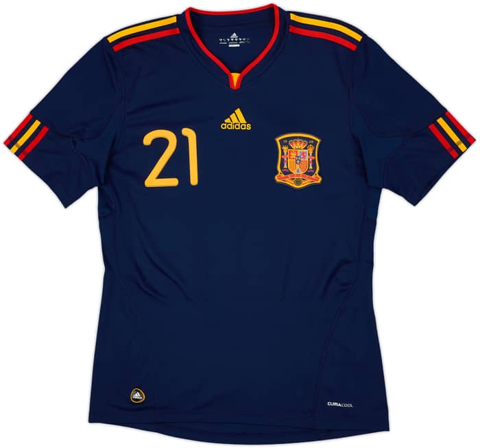 2010-11 Spain Away Shirt Silva #21 - 9/10 - (M)