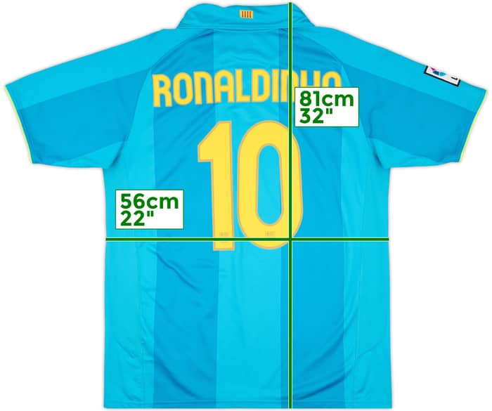 2007-09 Barcelona Away Shirt Ronaldinho #10 - 9/10 - (L)