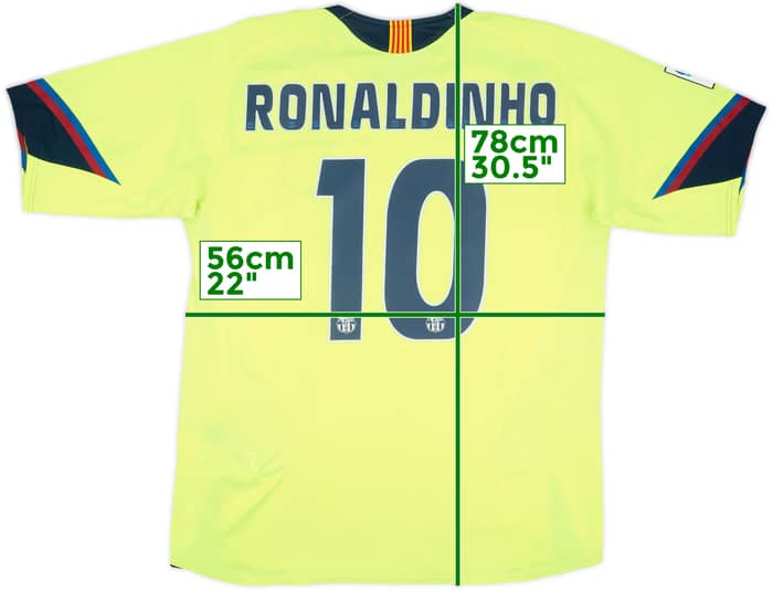 2005-06 Barcelona Away Shirt Ronaldinho #10 - 8/10 - (L)