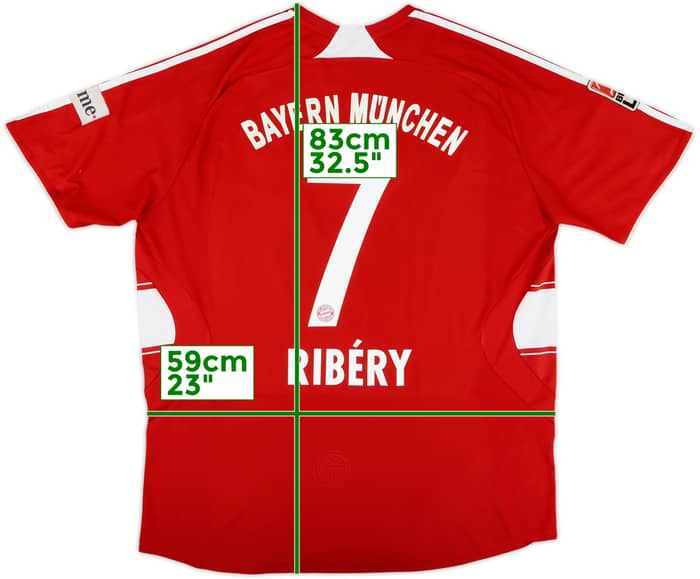 2008-09 Bayern Munich Home Shirt Ribery #7 - 7/10 - (XL)