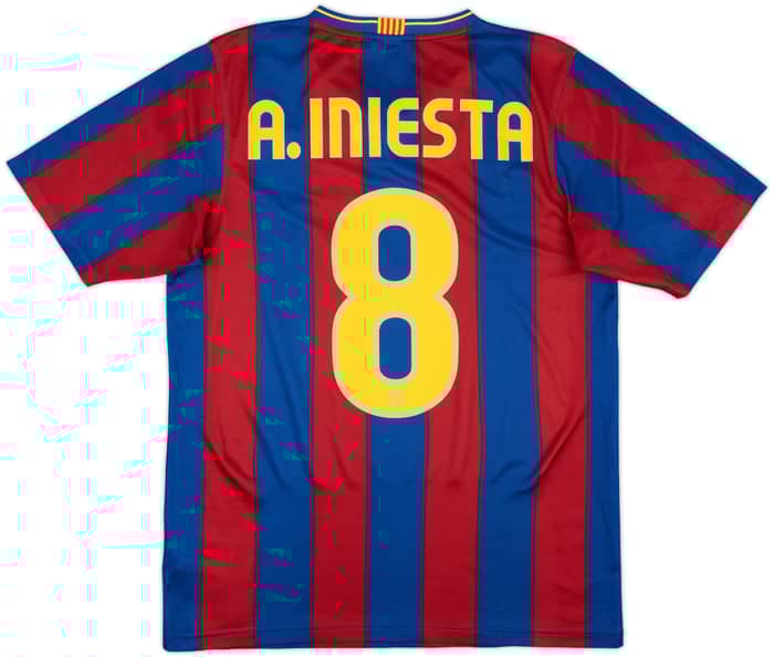 2009-10 Barcelona Basic Home Shirt A.Iniesta #8 - 9/10 - (S)