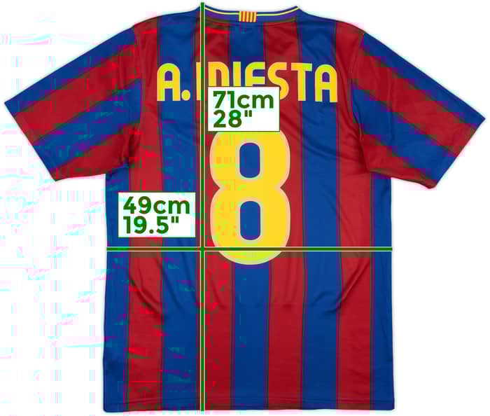 2009-10 Barcelona Basic Home Shirt A.Iniesta #8 - 9/10 - (S)
