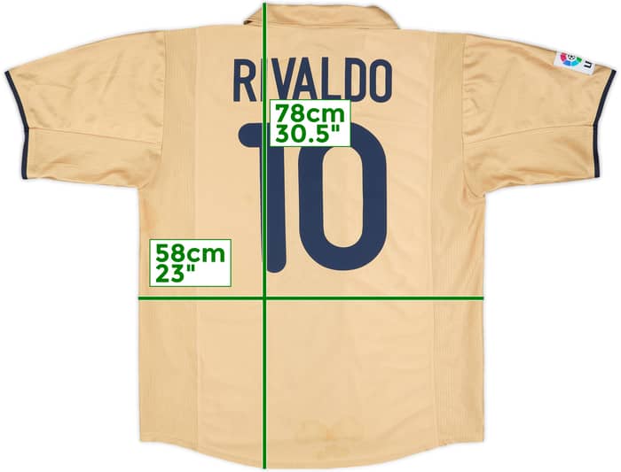 2001-03 Barcelona Away Shirt Rivaldo #10 - 7/10 - (XL)